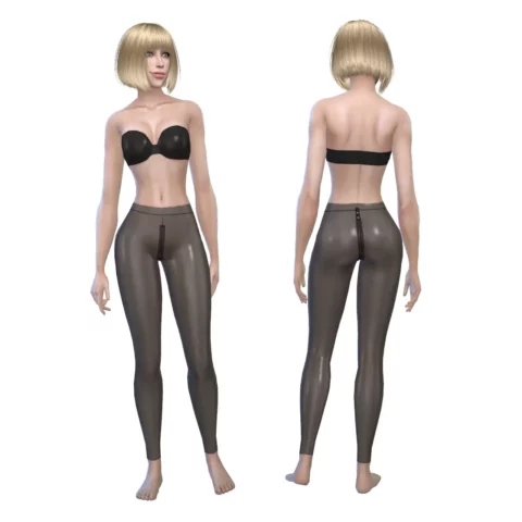 Latex W Bottom 09 Leggings with zipper